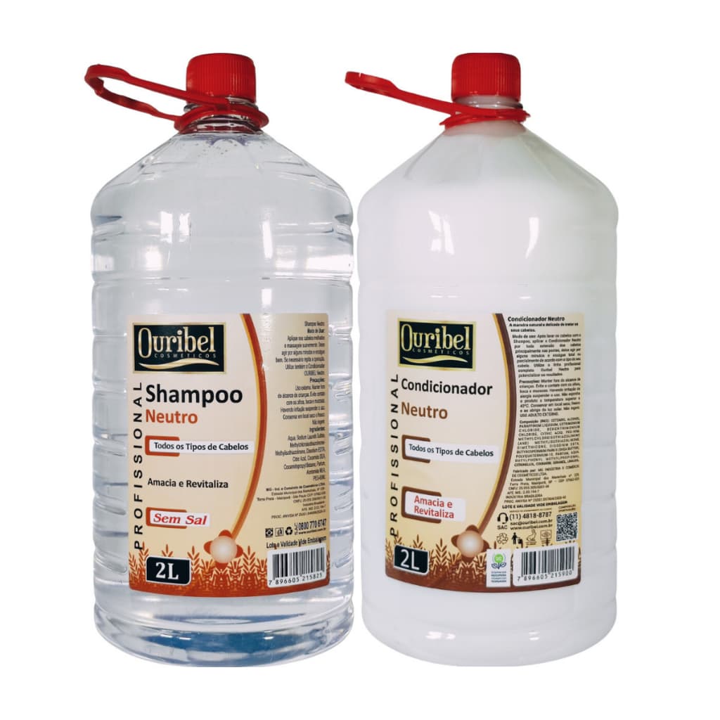 KIT Shampoo + Condicionador Sem Sal de Neutro Ouribel 2 Lts