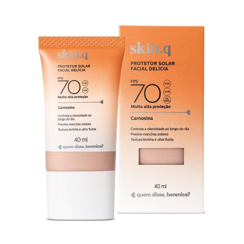Protetor Solar Facial Delícia FPS 70 Skin.q Cor 01 40ml