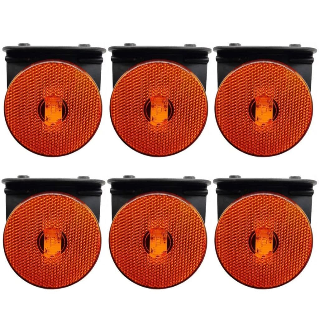 LANTERNA LATERAL CARRETA RANDON 88MM LED BIVOLT C/ SUPORTE 6 UNIDADES