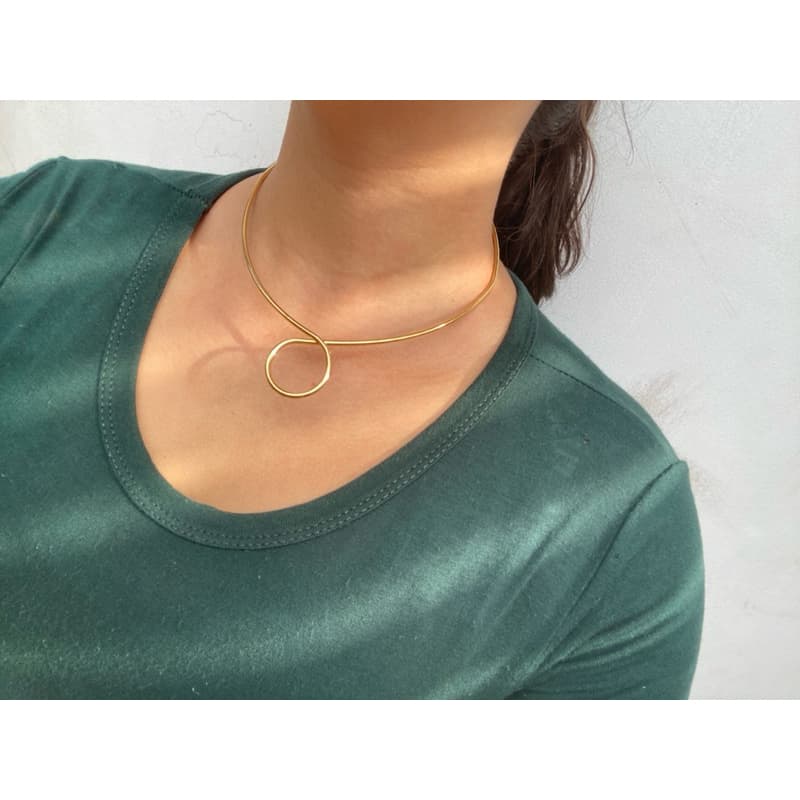 Choker Cordão Dourado Gargantilhas Aro feminino