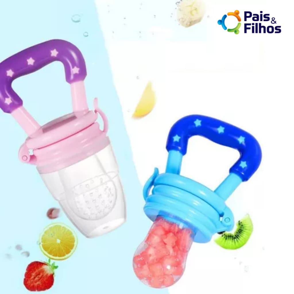 Chupeta Alimentadora de Silicone para Frutas - Pais e Filhos Antigasgos