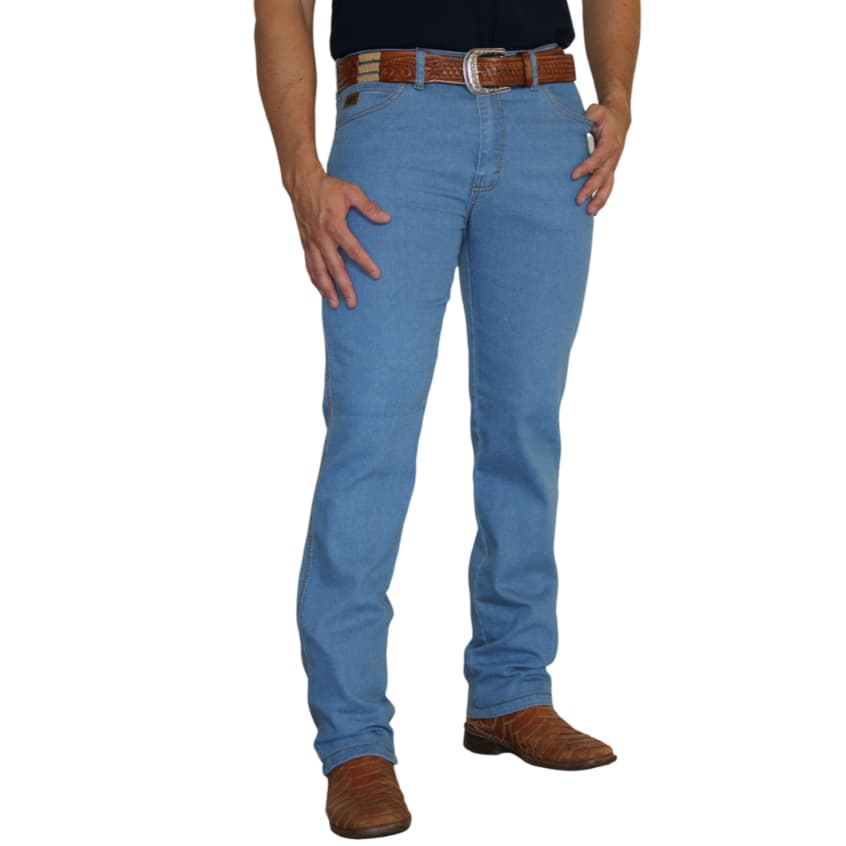 Calça Country Masculina Tradicional Corte Reto Elastano Barra Larga Premium