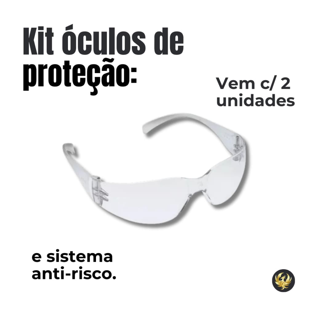 Oculos de Proteção Kit 2 Und Danny Aguia Transparente Anti-risco