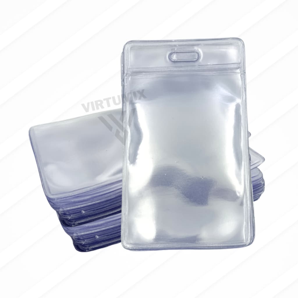 Bolsa Plástica Vertical Porta Crachá Transparente Atacado ( 10 25 50 unidades )