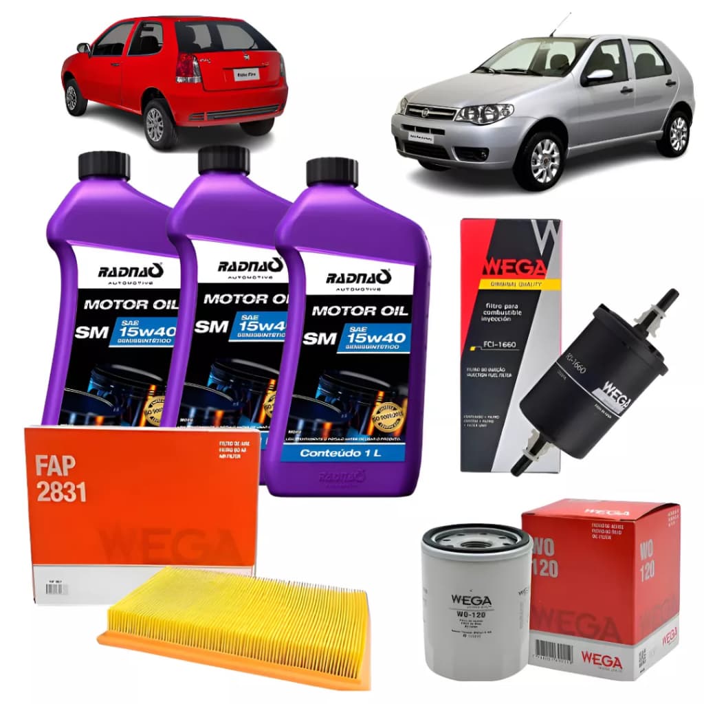 Kit Revisão Óleo Filtros Palio Fire 2001 2002 2003 2004 2005