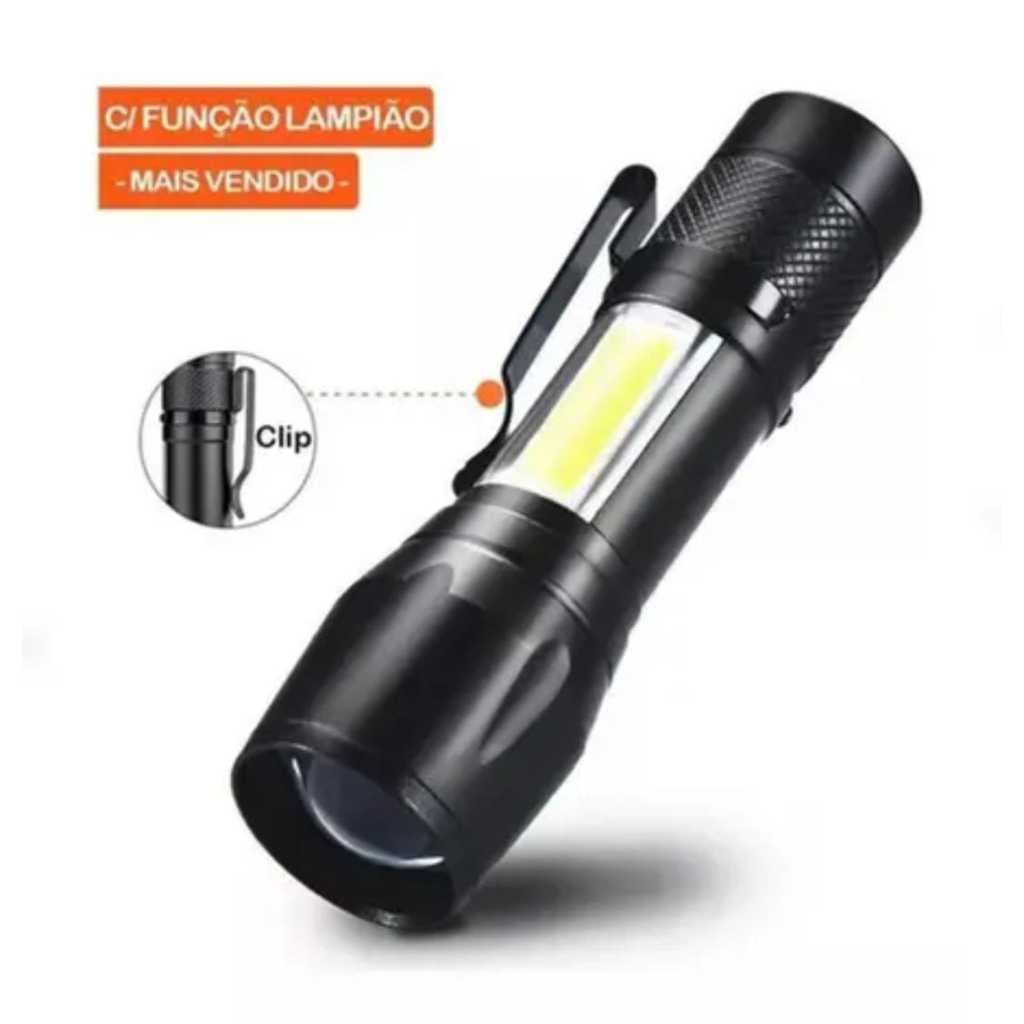 Mini Lanterna Tática Com Led E Zoom Recarregável Usb Lanterna De Mão - 513