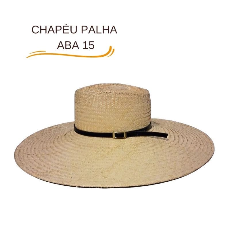 Chapéu de Palha Dupla Estilo Carandá Banda Couro Aba 15 Campeiro Country Cavalgada Cowboy Panamá