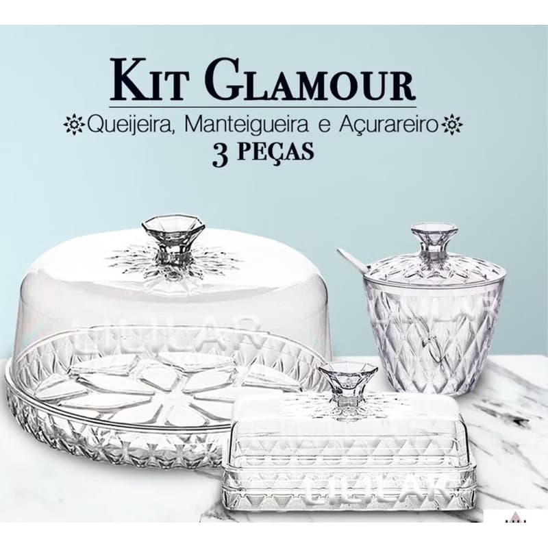 Kit Glamour 3 Peças da Linha Cristal - Plasutil