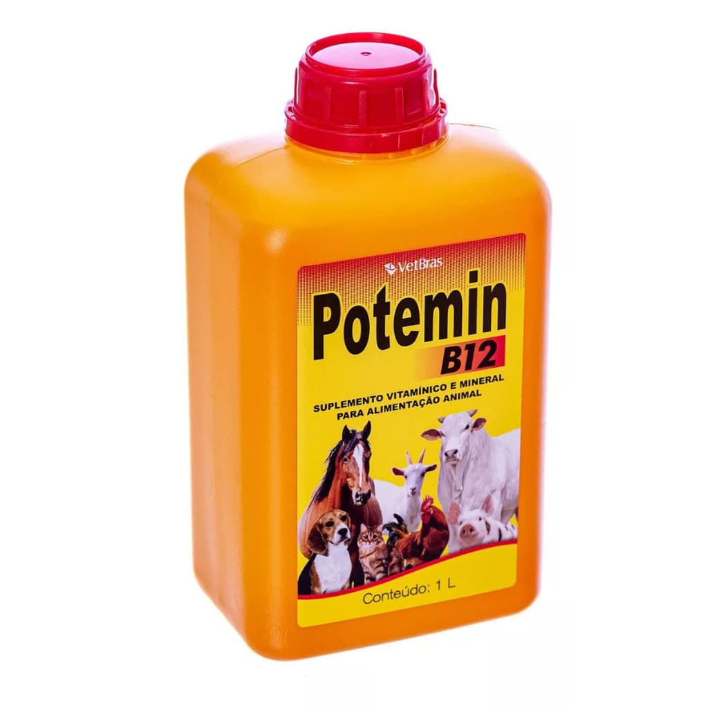 Potemin B12 Suplemento 1 Litro - Suplemento Vitamínico e Mineral para alimentação mineral - Vetbrás