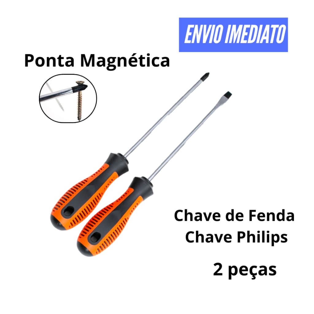 Chave de Fenda e Chave Philips, kit 2 peças