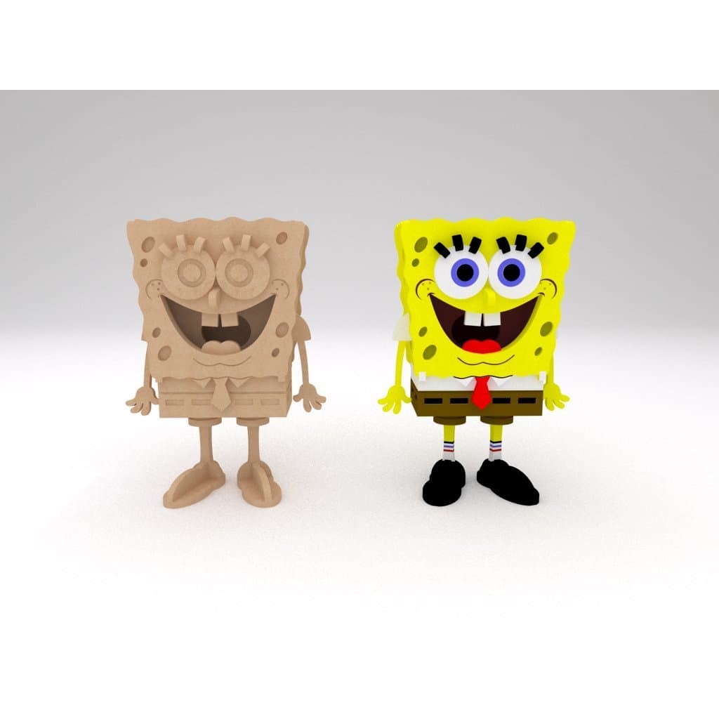 Bob Esponja. Quebra Cabeça 3D. Miniatura em MDF
