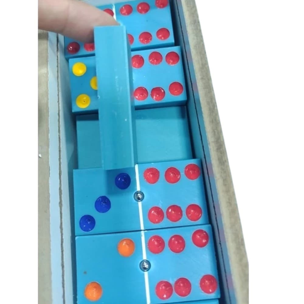 domino pvc azul 1cm na caixa mdf envio imediato