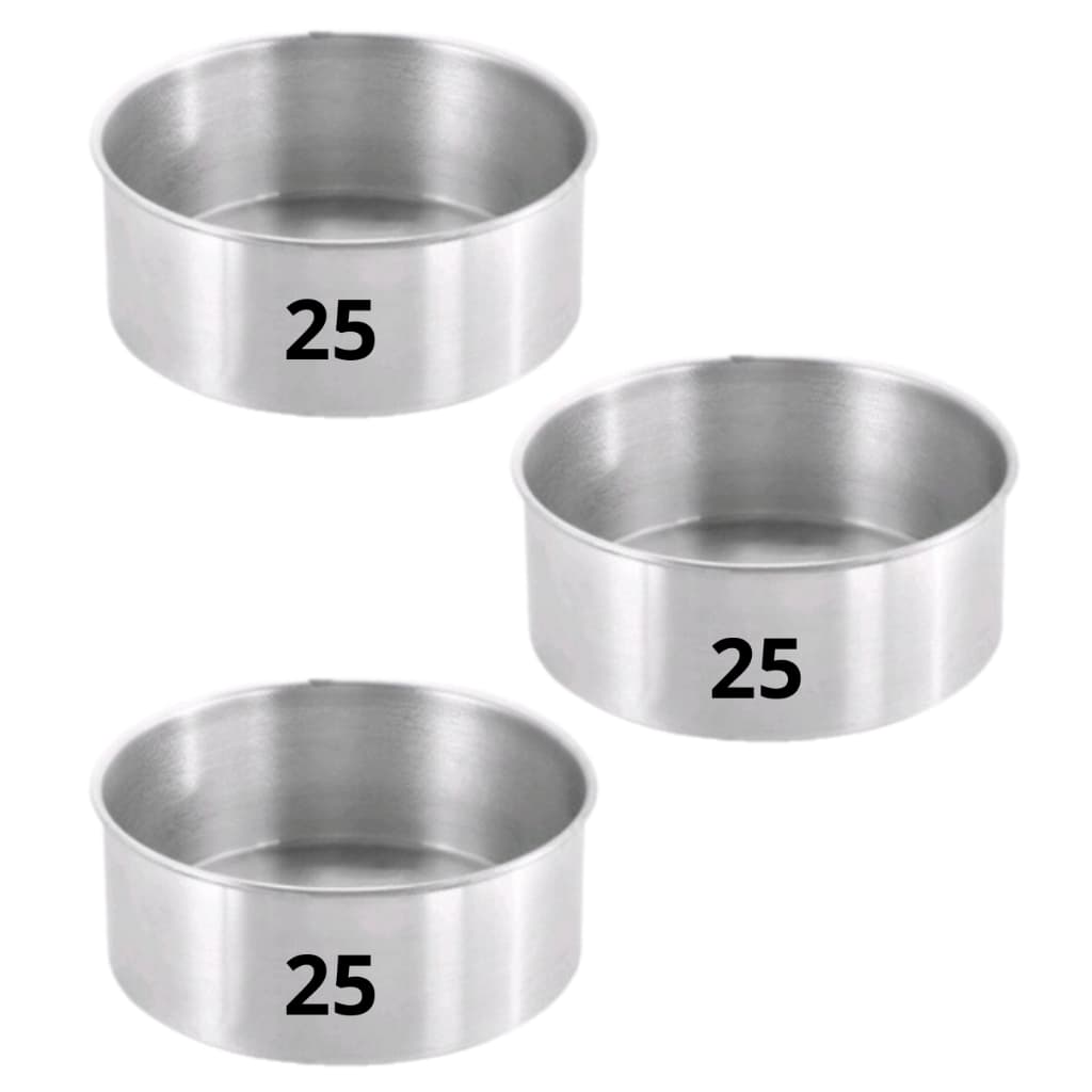Kit 3(TRÊS)  Assadeira Redonda Alta 25x10 Forma Bolo Alumínio