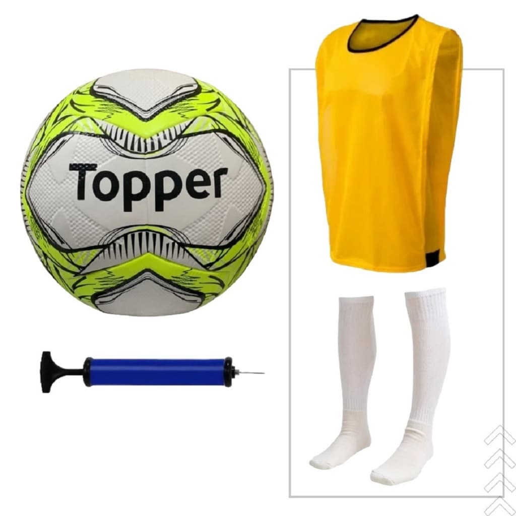 Kit Esportivo Futebol Completo - Bola + Bomba, Colete e Meiao