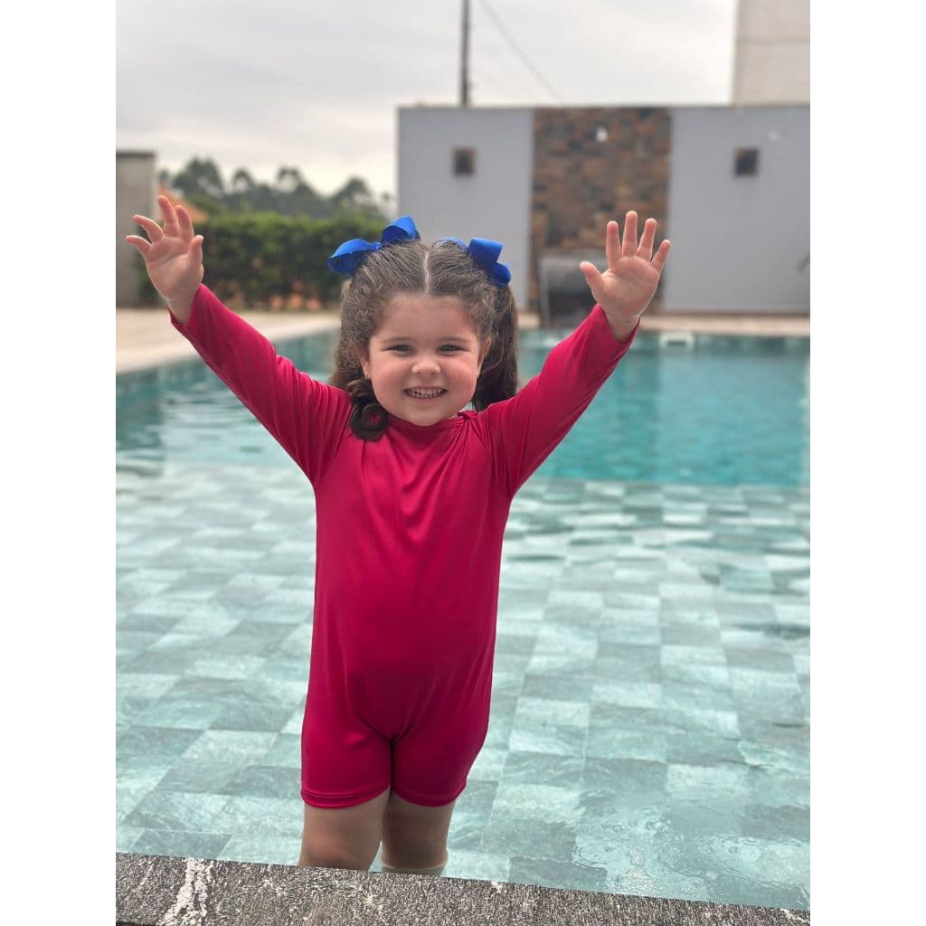 Body Bebê Proteção UV50+ Manga Longa Romper Moda Praia Piscina Proteção Solar