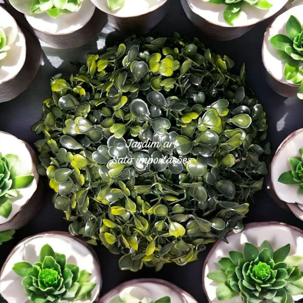 “Decoração Verde Natural: 3 Buxinhos buchinho Artificial 18cm com Toque Real”