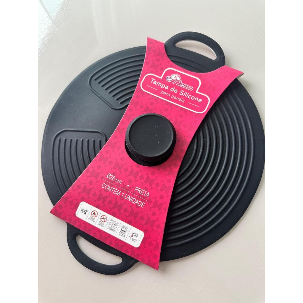 Tampa de Silicone para Panela Frigideira Tampa de Panela Cozinha 28cm Casa Utilidades Cozinha