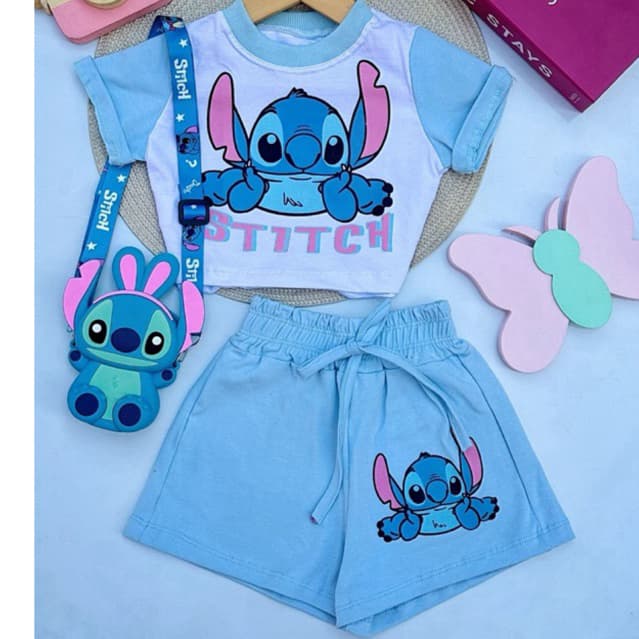 Conjunto Stitch Luxo!Tamanho 2 ao 10!