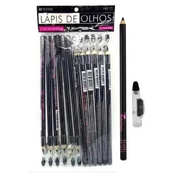 12 Lapis de Olho Preto c/ Apontador em Atacado para Revenda