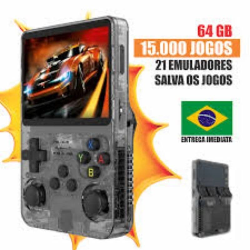 Console R36S Portátil 64gb - 15 Mil Jogos - Original