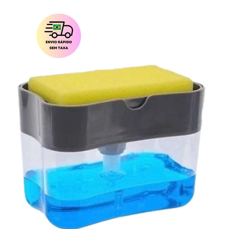 Dispensador Para Detergente Dispenser Sabao 2x1  Suporte Porta Bucha Detergente Esponja Limpeza