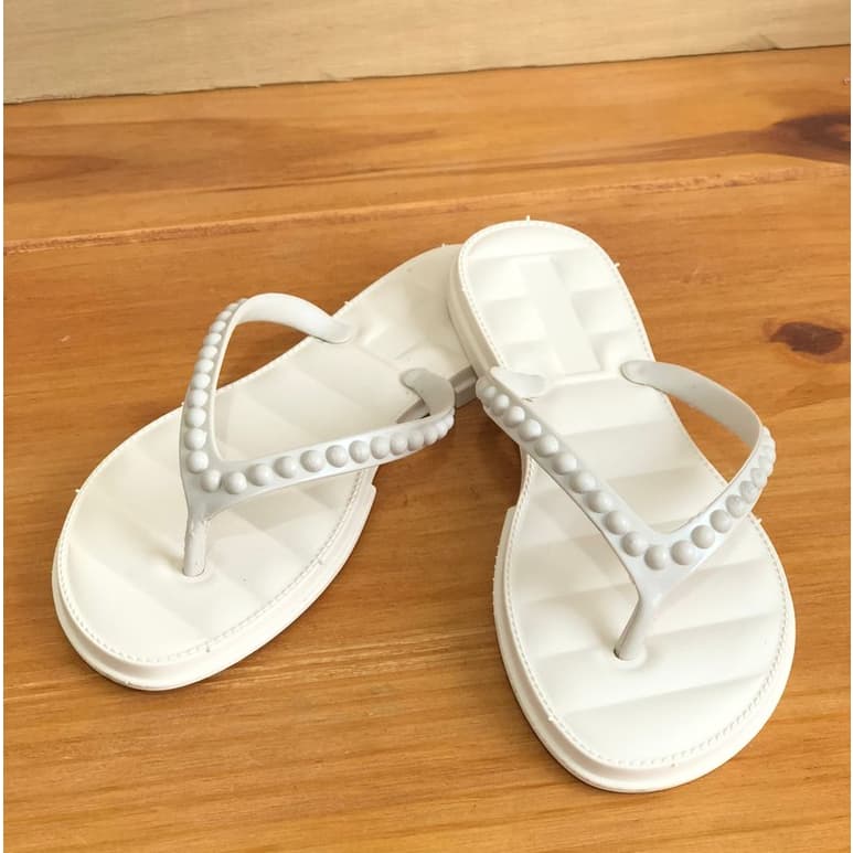 Chinelo Rasteira Feminina com Pérola Elegante Leve Confortável Casual Dia a Dia
