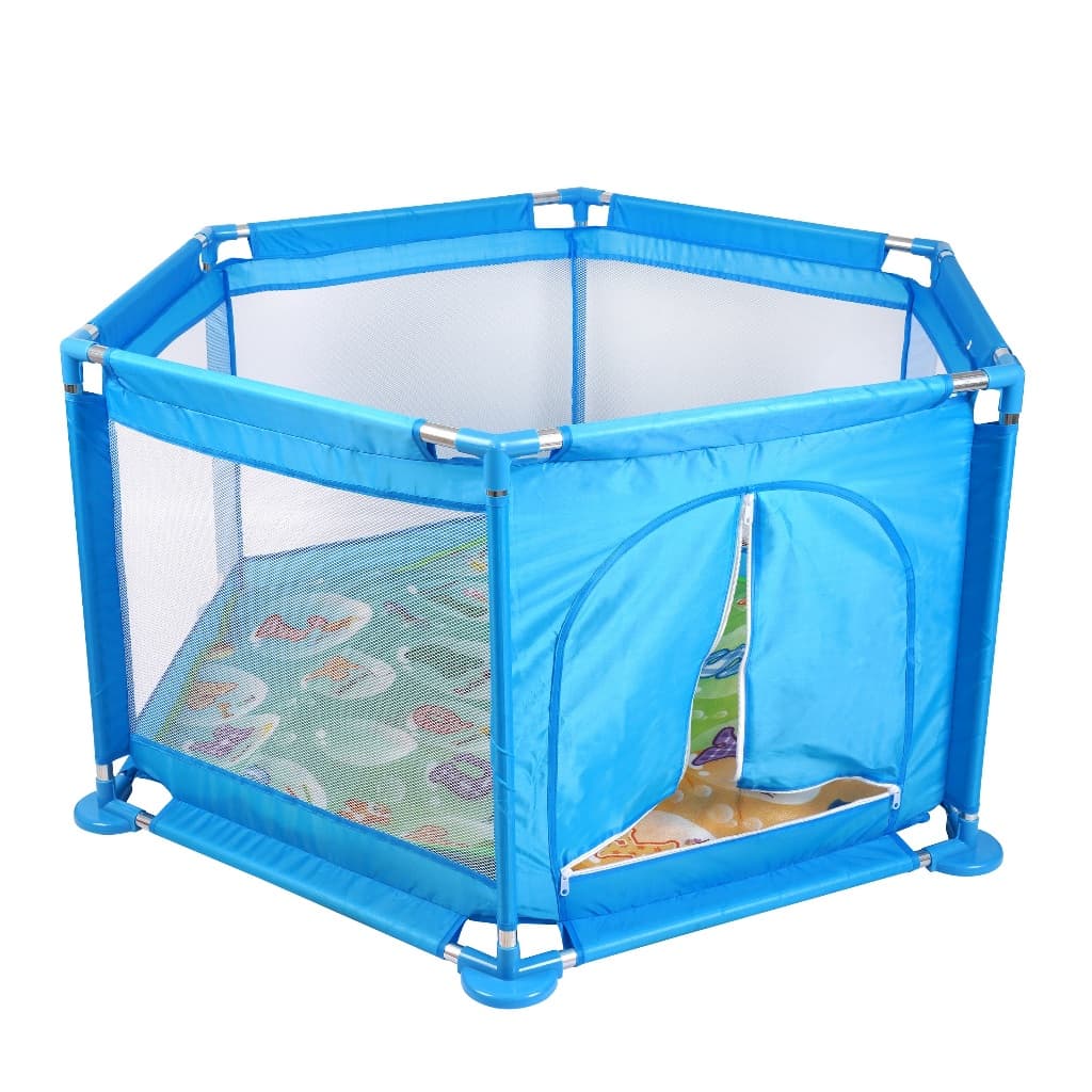 Cercadinho Para Bebê Chiqueirinho Infantil Portátil Menino Menina - Azul/Bege/Rosa