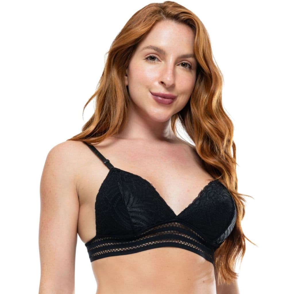 Top Renda Soutien Elástico Sutiã Confortável Com Alças Reguláveis Moda Intima