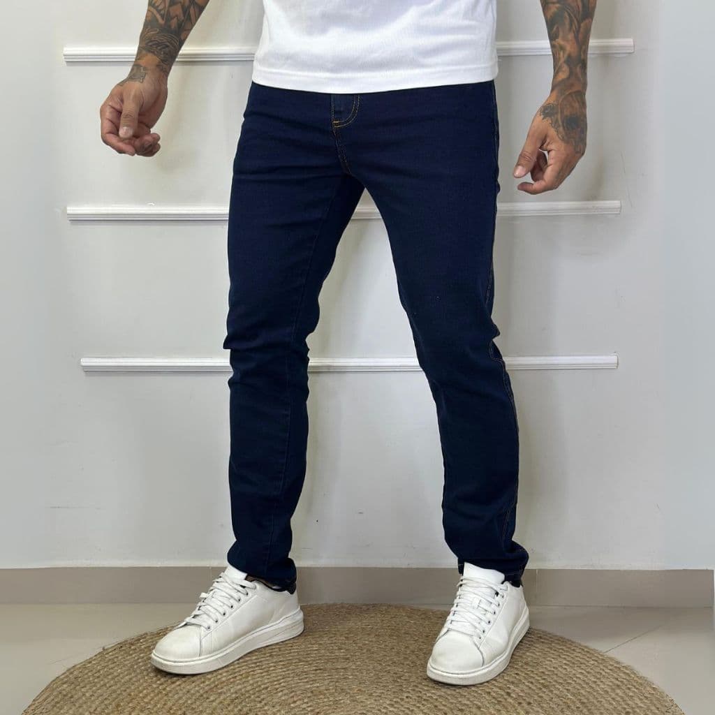 Calça Jeans Masculina Reta Trabalho Casual