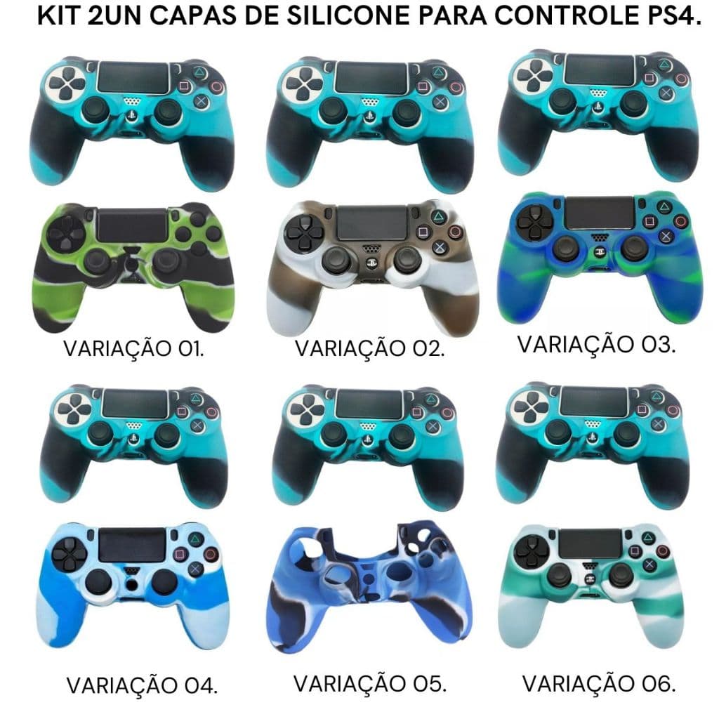 Kit 2 Capas de Silicone Protetora para Controle PS4 Lavável - Duas cores