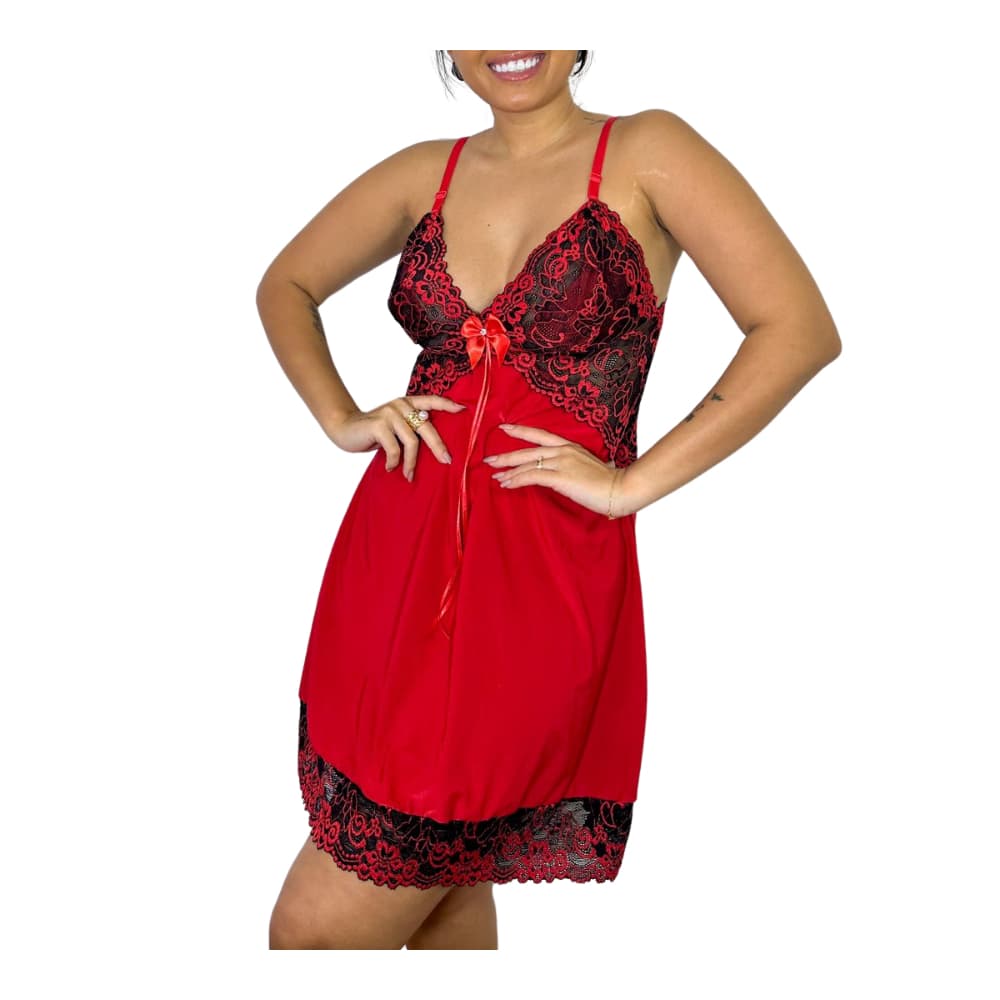 ZED GRINGA CAMISOLA RENDA  LUXO BICOLOR ALCA AJUSTAVEL