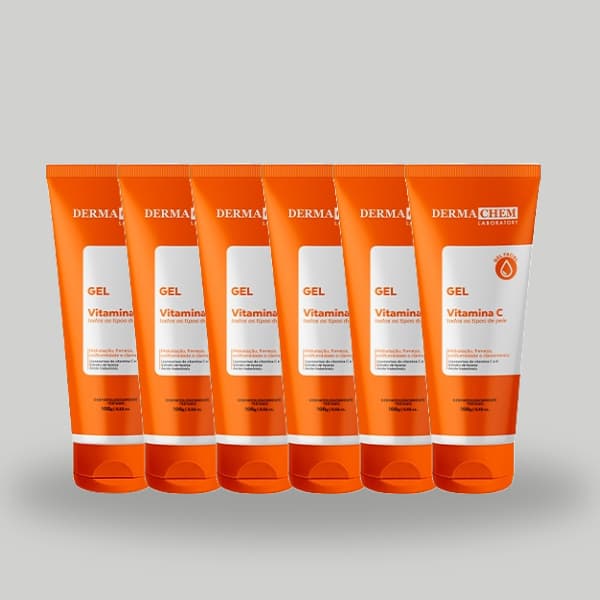 Gel Anti-Idade Vitamina C - Box C/ 6Un. Dermachem 100g