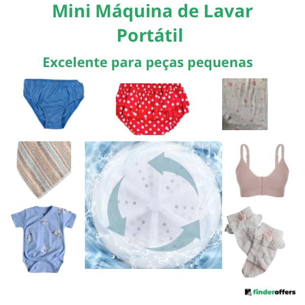 Mini Máquina de Lavar Portátil , TurbineWash USB , 1 KG de Roupas,  No Balde, Na Pia e no Tanque.