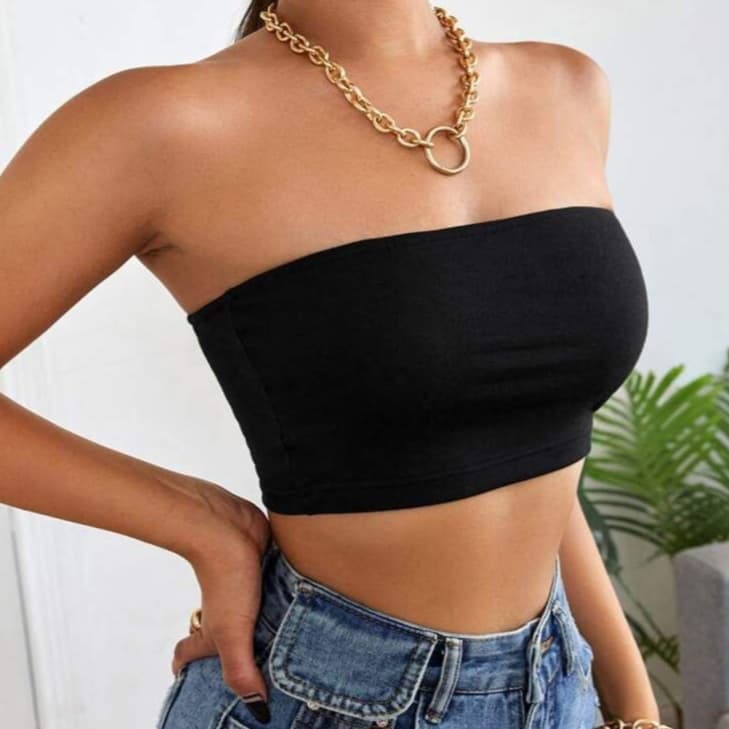 Blusinha Faixa Sem Alça Cor Basica