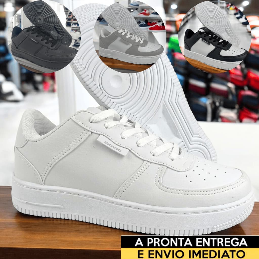 Tênis Branco Unissex Feminino Casual 34 Ao 43 Envio Imediato Queima de Estoque