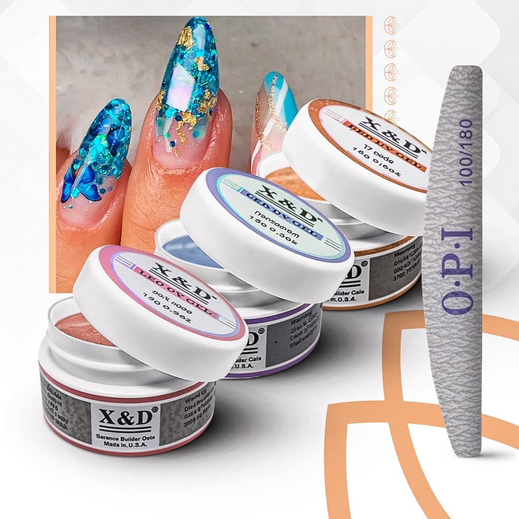 Kit 3 Gel 15g X&D + Lixa Bumerang Para Unhas Gel fibra XED XD Profissional Alongamento De Unha