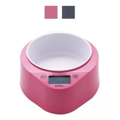 comedouro com balança digital de precisão rosa
