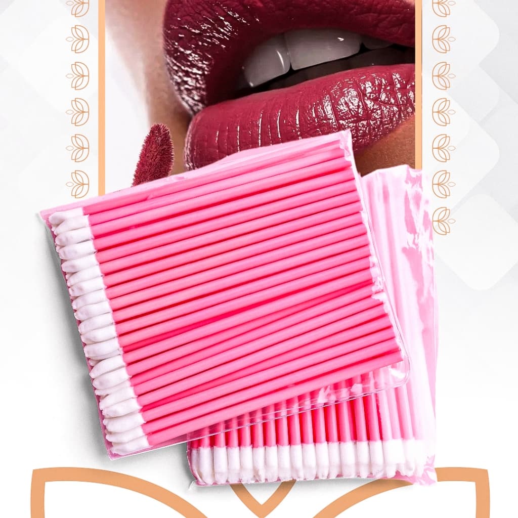 200 Aplicador Pincel Descartável Gloss e Batom Maquiagem Cílios Limpeza Sobrancelha