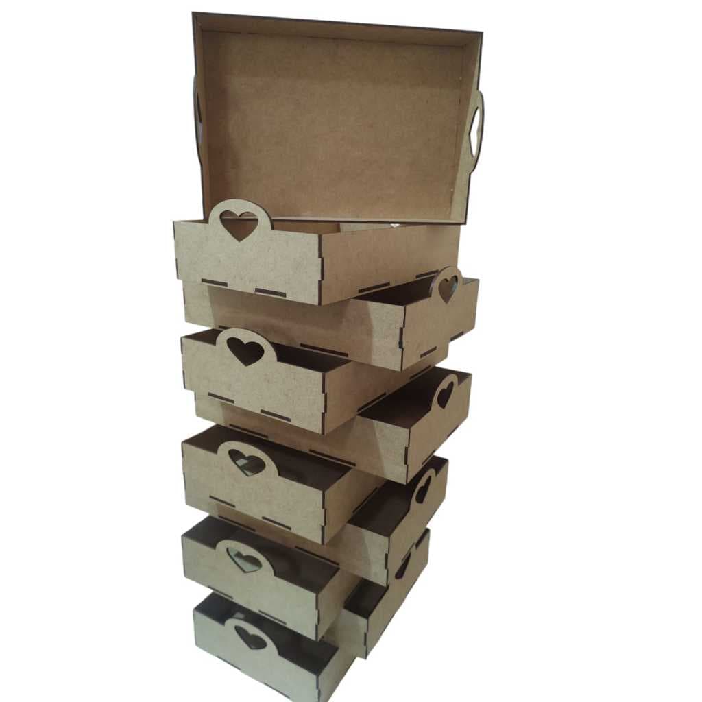 Bandeja Lisa Kit Com 10 Unidades Mdf Crú