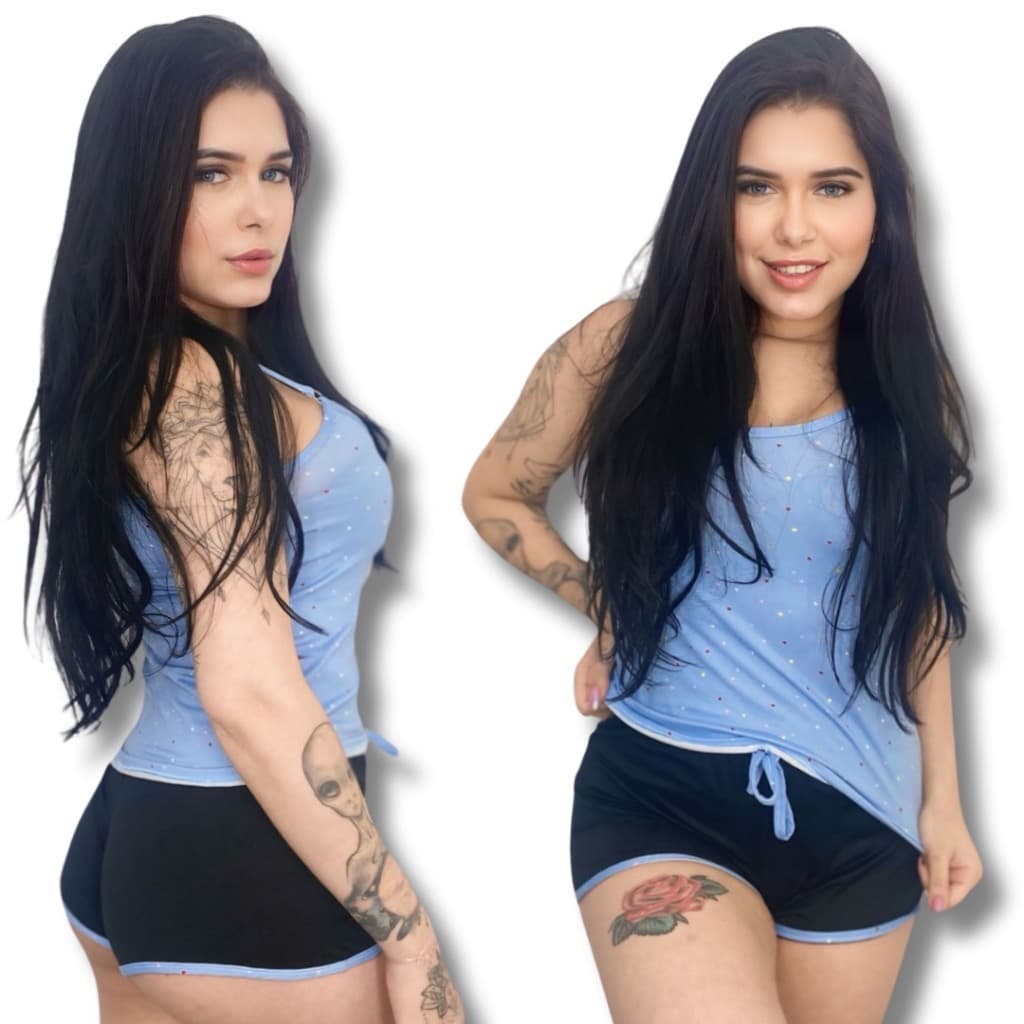 Baby Doll Camisete de Dormir Alcinha de Verao Click