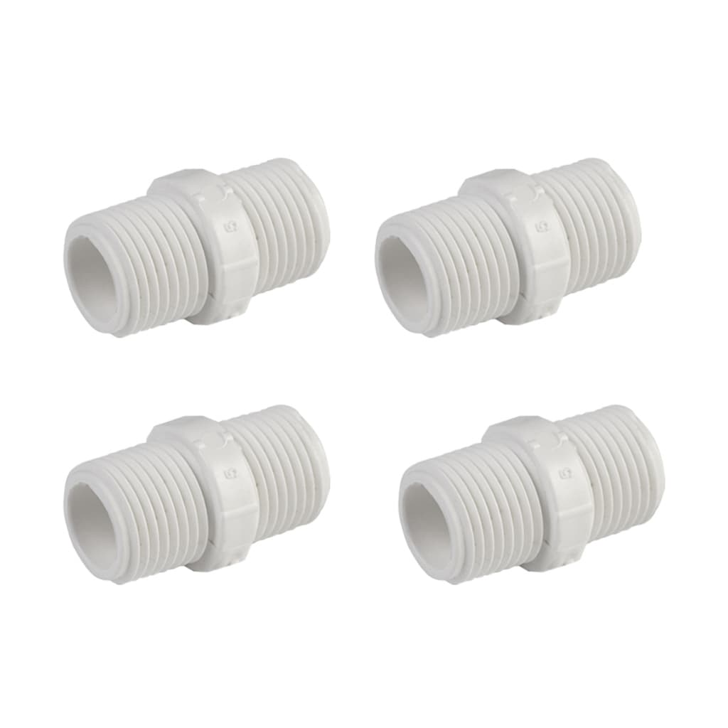 Kit 04 Niple Conexão PVC Branco Rosca 1/2 ou 3/4