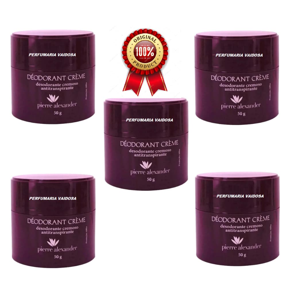 Kit 5 Desodorante Cremoso Antitranspirante Pierre Alexander Pote - 50g