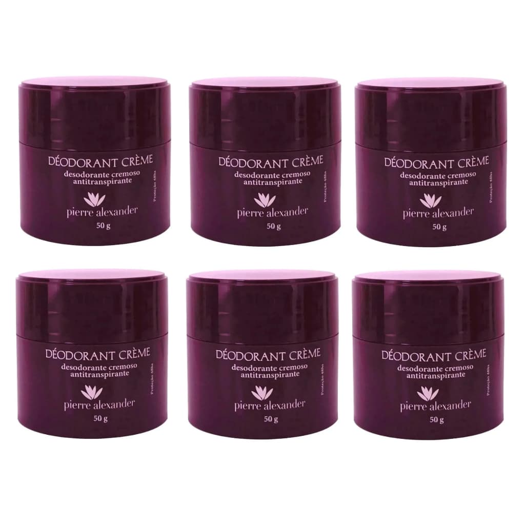 Kit 6 Desodorante Cremoso Antitranspirante Pierre Alexander Pote - 50g