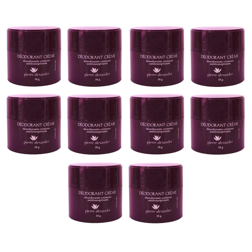 Kit 10 Desodorante Cremoso Antitranspirante Pierre Alexander Pote - 50g