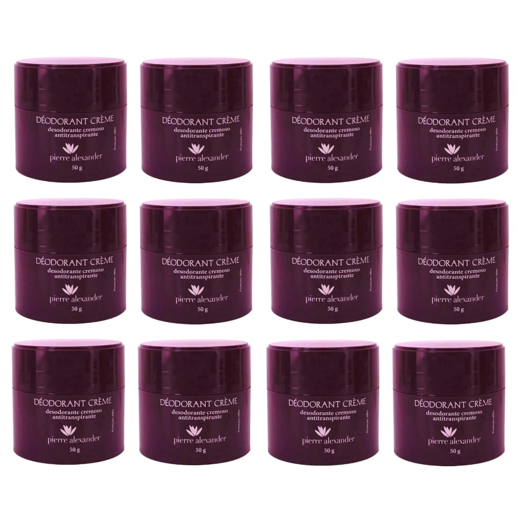 Kit 12 Desodorante Cremoso Antitranspirante Pierre Alexander Pote - 50g