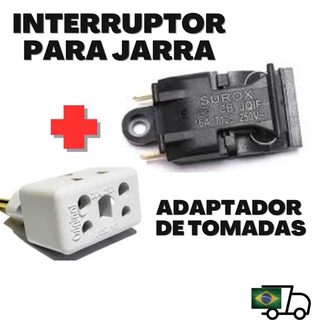 Interruptor termostato Botao Chaleira Jarra Eletrica (ver modelos no anúncio) + Adaptador de tomadas