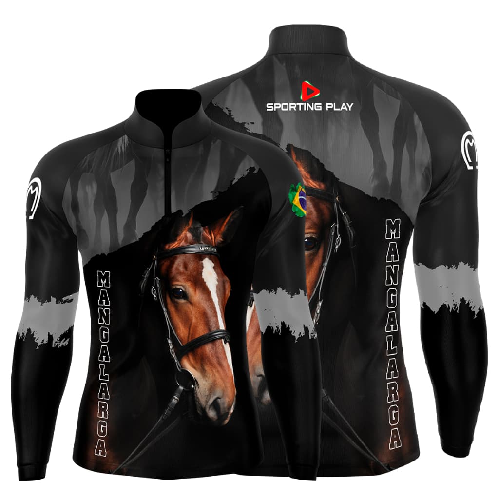 Camisa camiseta blusa Agro Bruto Fazenda cavalo Manga Larga 1 com proteção UV 50+