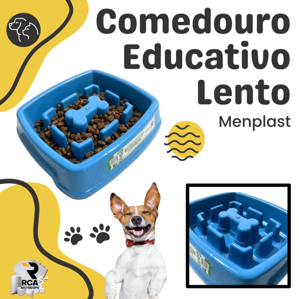 Comedouro Educativo Lento N2 1200ml Menplast com 1 Unidade