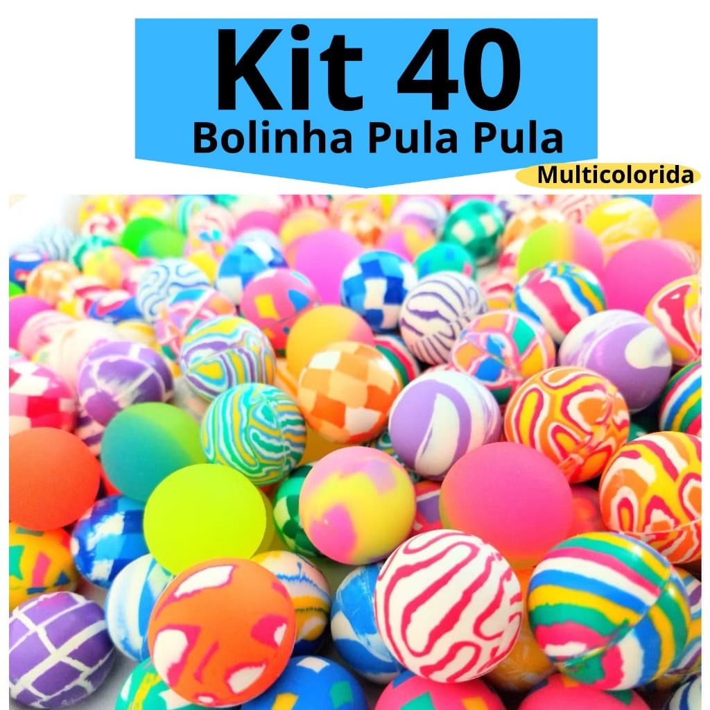 Kit 40 Bolinhas Pula Pula Multicoloridas Festa Brinquedo Lembracinhas Infantil