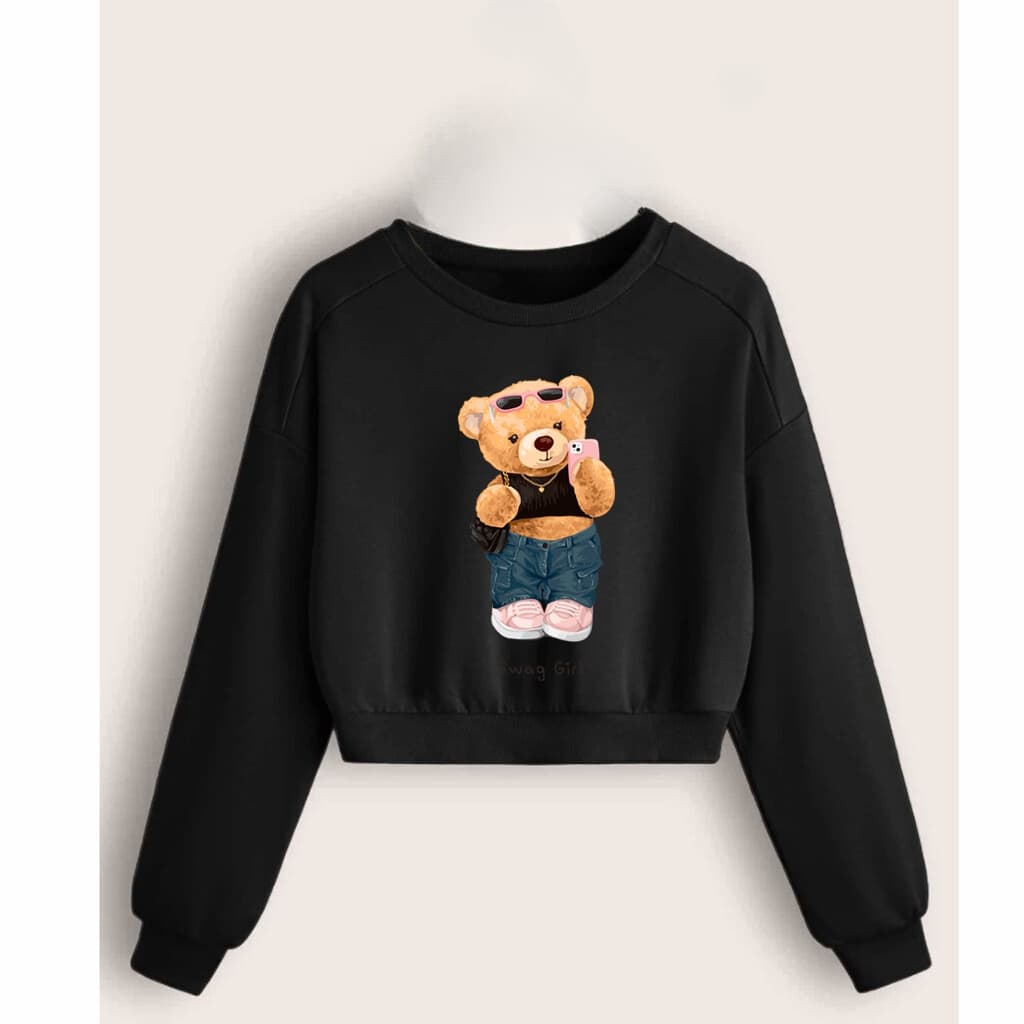 Moletom Casaco Cropped De Frio Blusa Quentinha Urso Ted Bear